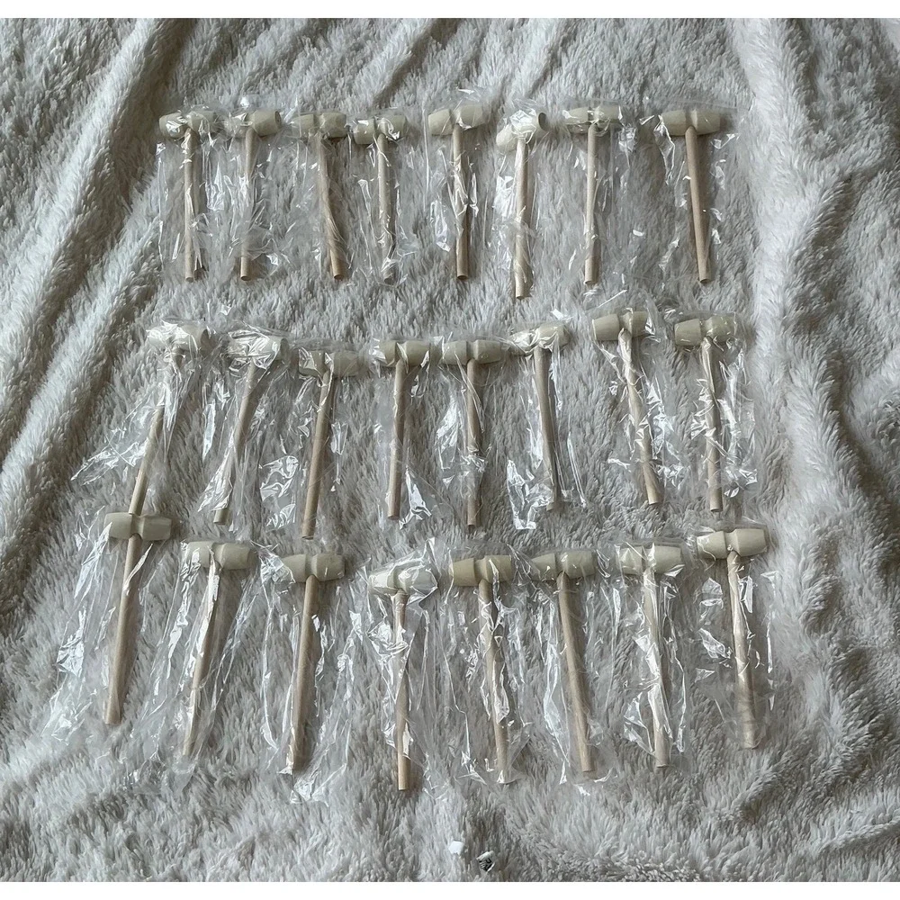Wooden Mini Hammers (24 Pack - Crab Lobster Mallets‎ - Open Box)